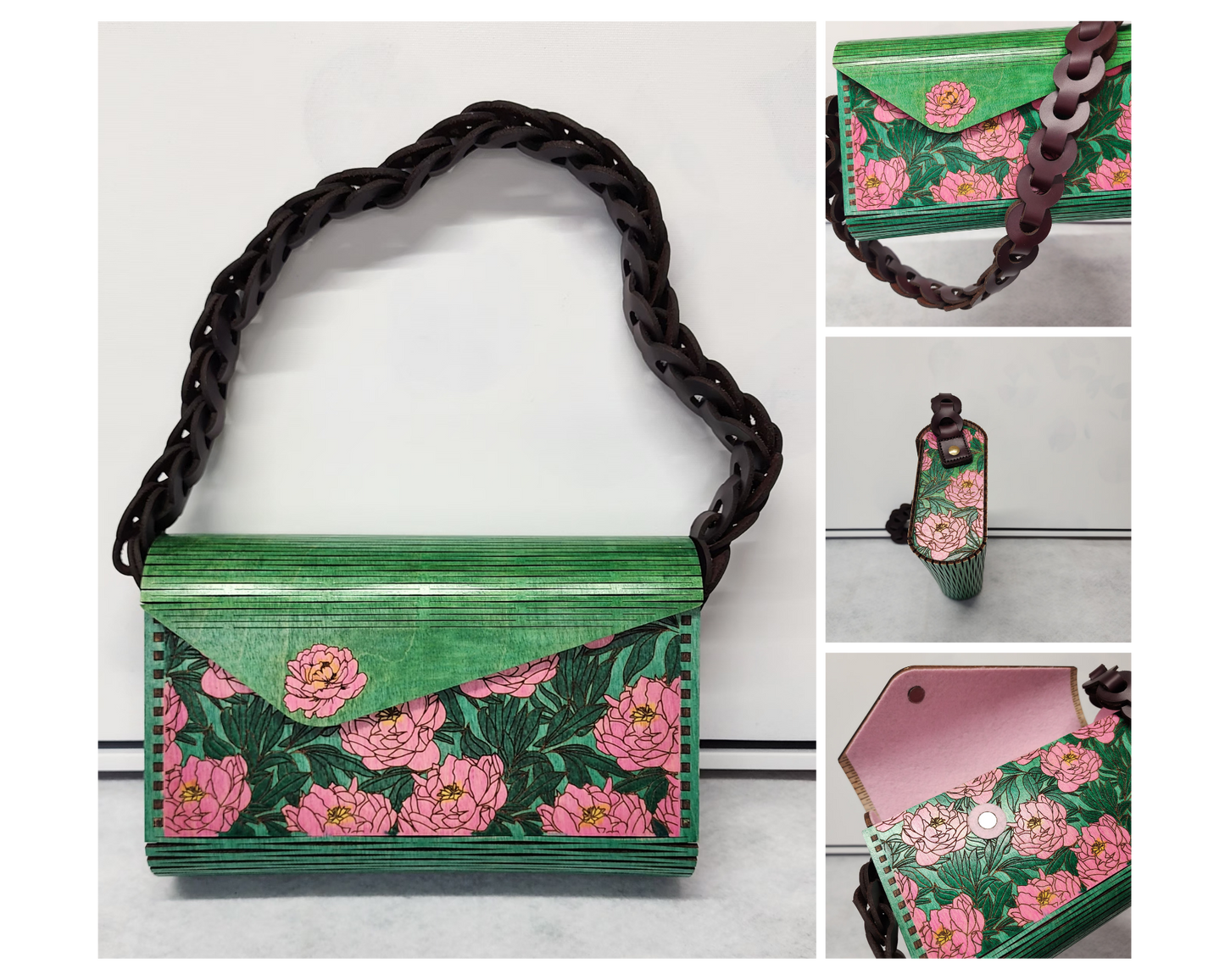 Peonies Flower Clutch Purse