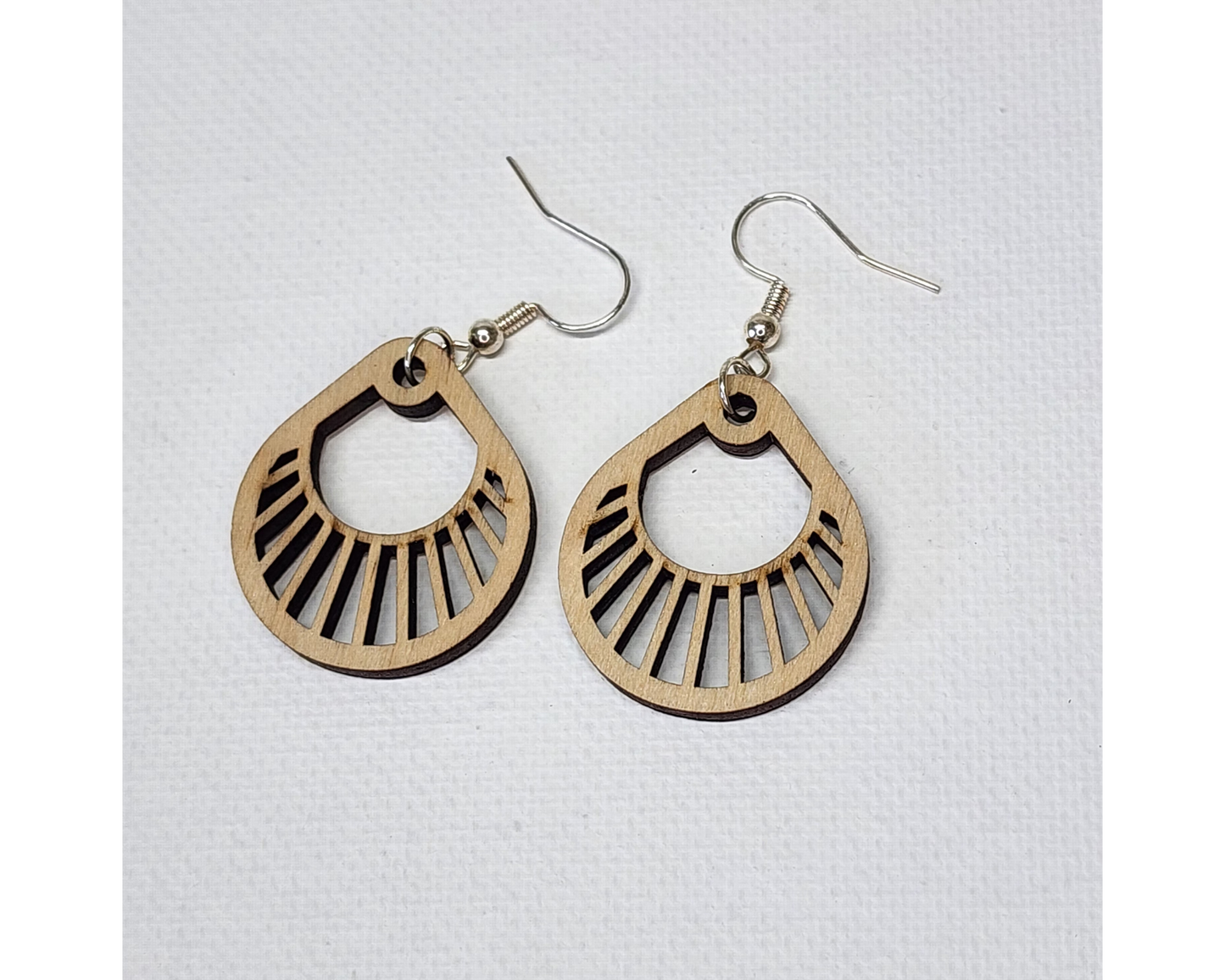 Birch Wood Fan Earrings