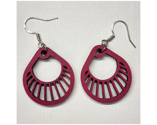 Birch Wood Fan Earrings